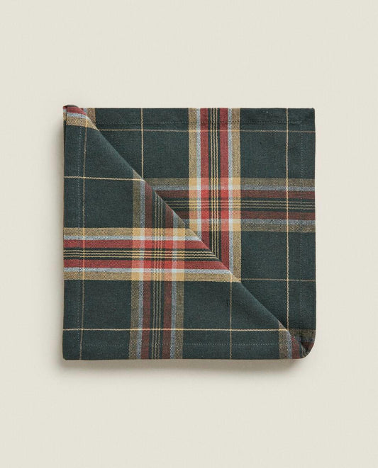 PACK OF TARTAN COTTON CHRISTMAS NAPKINS (PACK OF 2)