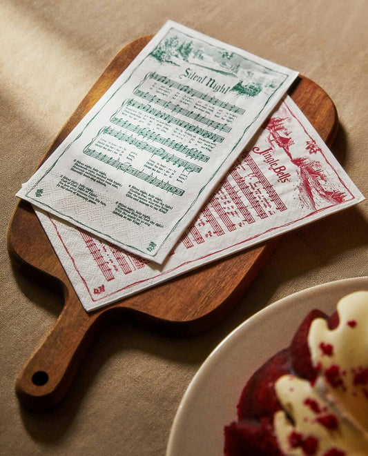 PACK OF PAPER NAPKINS WITH CHRISTMAS CAROLS (PACK OF 30)